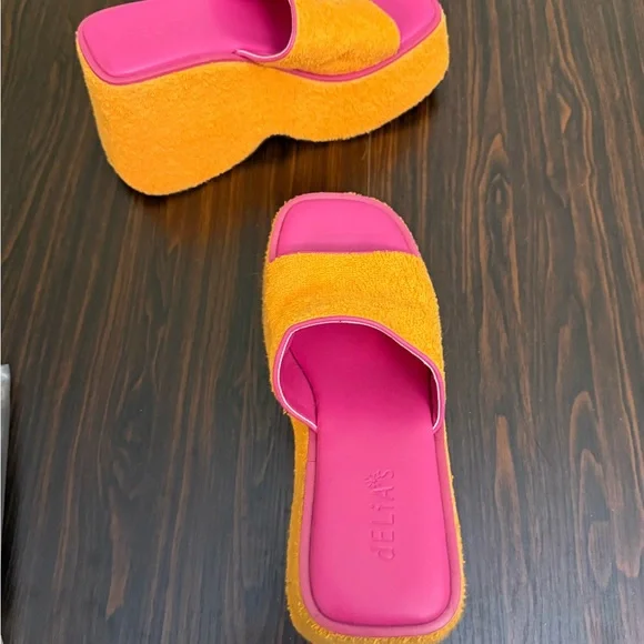 Dolls Kill Orange and Pink Platform Shoes - Picture 4 of 9